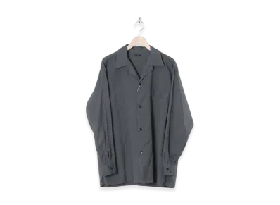 COMOLI Heather Yarn Open Collar Shirt "Gray"