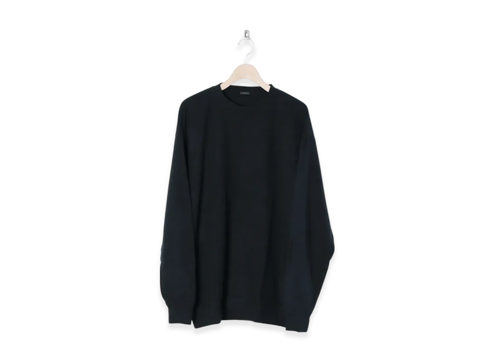 COMOLI Wool Tenjiku L/S Crew "Charcoal"