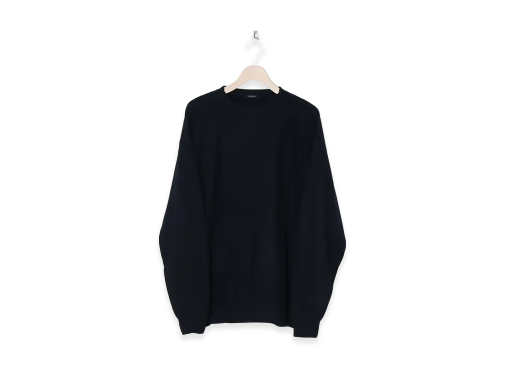 COMOLI Wool Tenjiku L/S Crew "Navy"