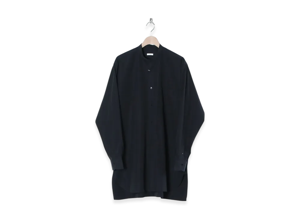 COMOLI Band Collar Shirt "Navy"
