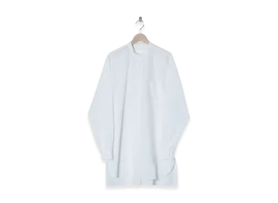 COMOLI Band Collar Shirt "White"