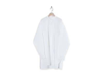 COMOLI Band Collar Shirt "White"