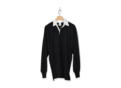 COMOLI Wool Rugby Shirt "Navy"