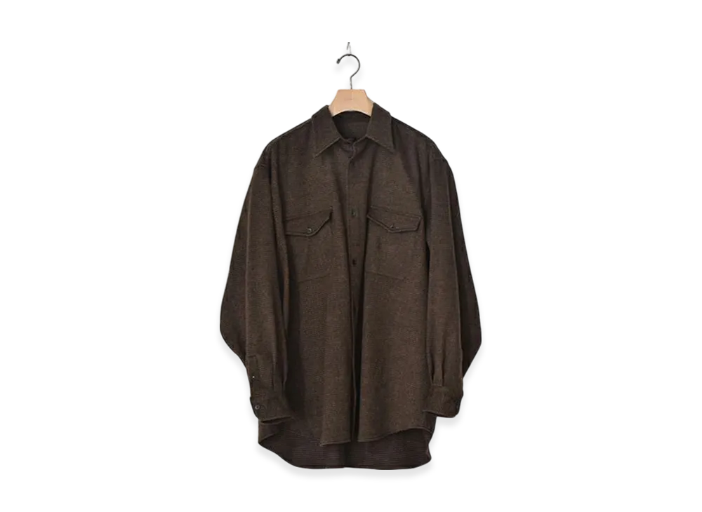 COMOLI W/CA Houndstooth CPO "Brown"