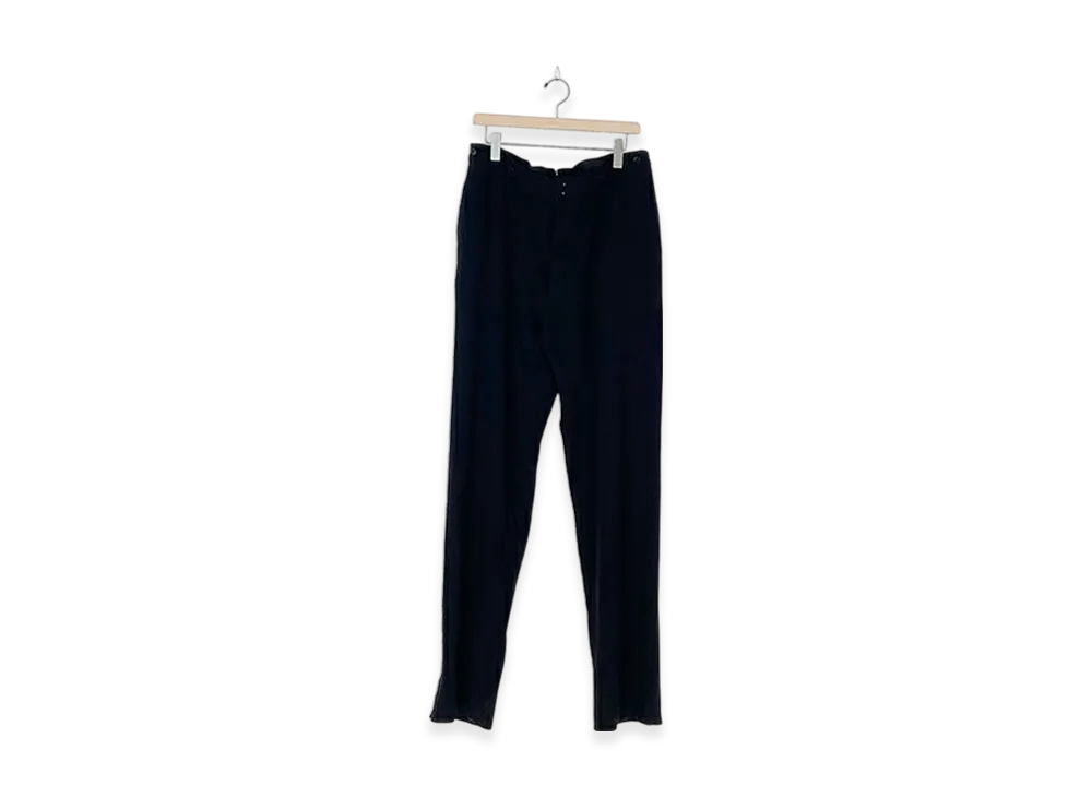 COMOLI Milled Wool Back Strap Pants "Navy"