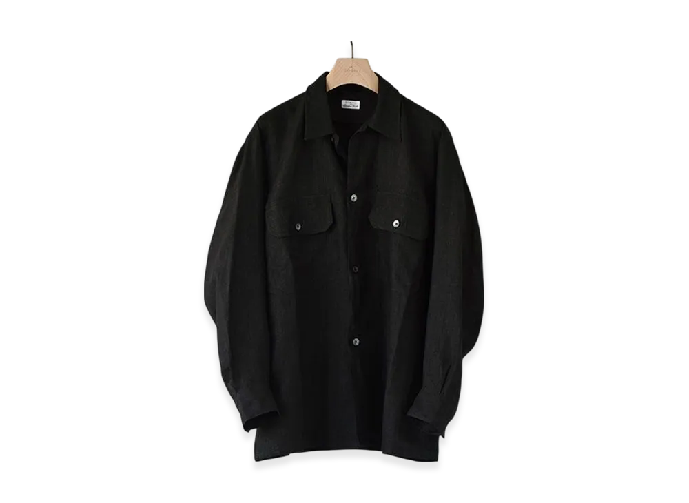 COMOLI Linen C.P.O. Shirt "Charcoal"