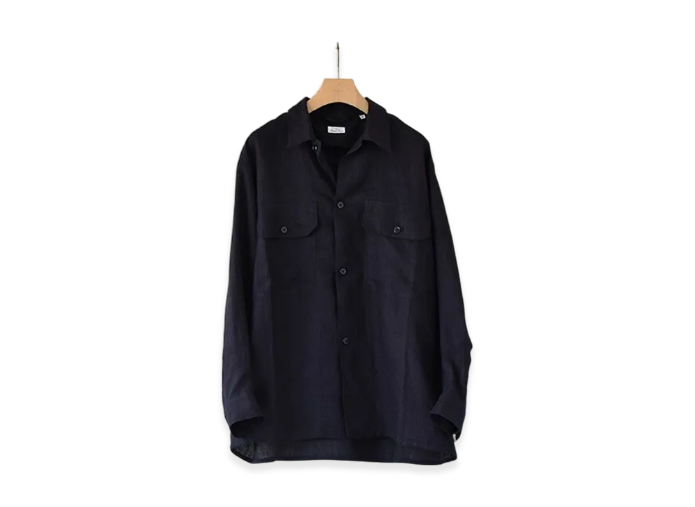COMOLI Linen C.P.O. Shirt "Navy"
