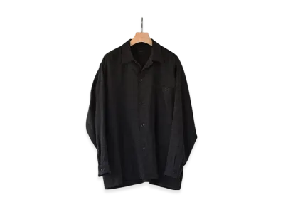 COMOLI Cashmere Washi Open Collar Shirt "Gray"