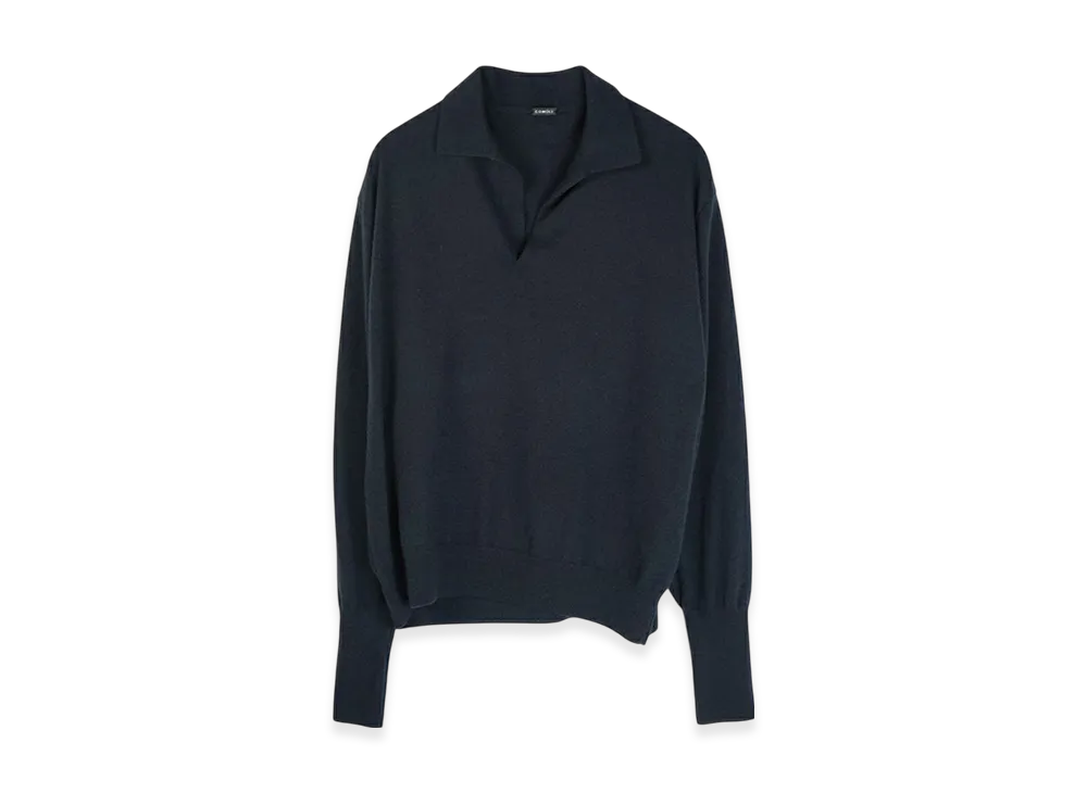 COMOLI Cashmere Skipper Knit "Navy"