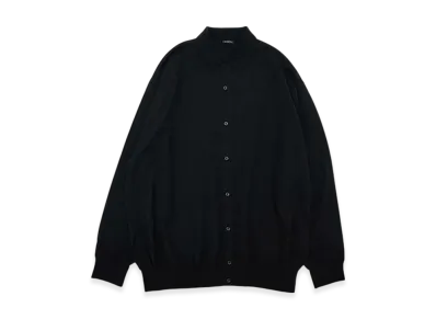 COMOLI Wool Collared Cardigan "Navy"