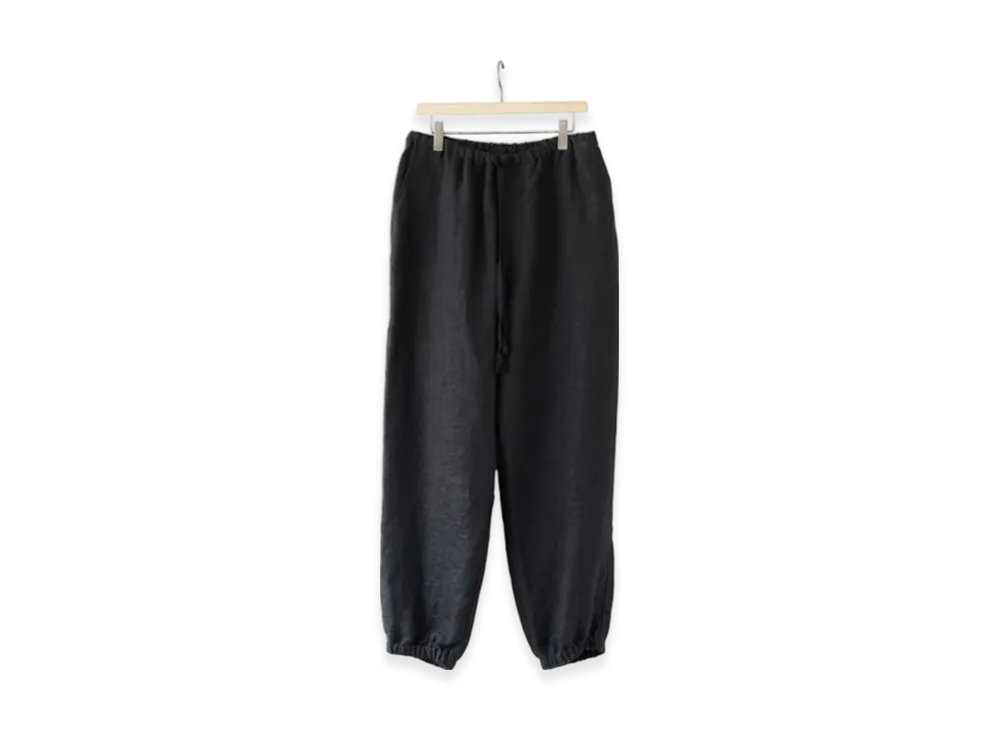 COMOLI Brushed Linen Drawstring Pants "Black"