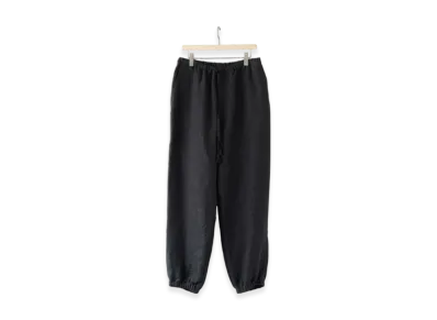 COMOLI Brushed Linen Drawstring Pants "Black"