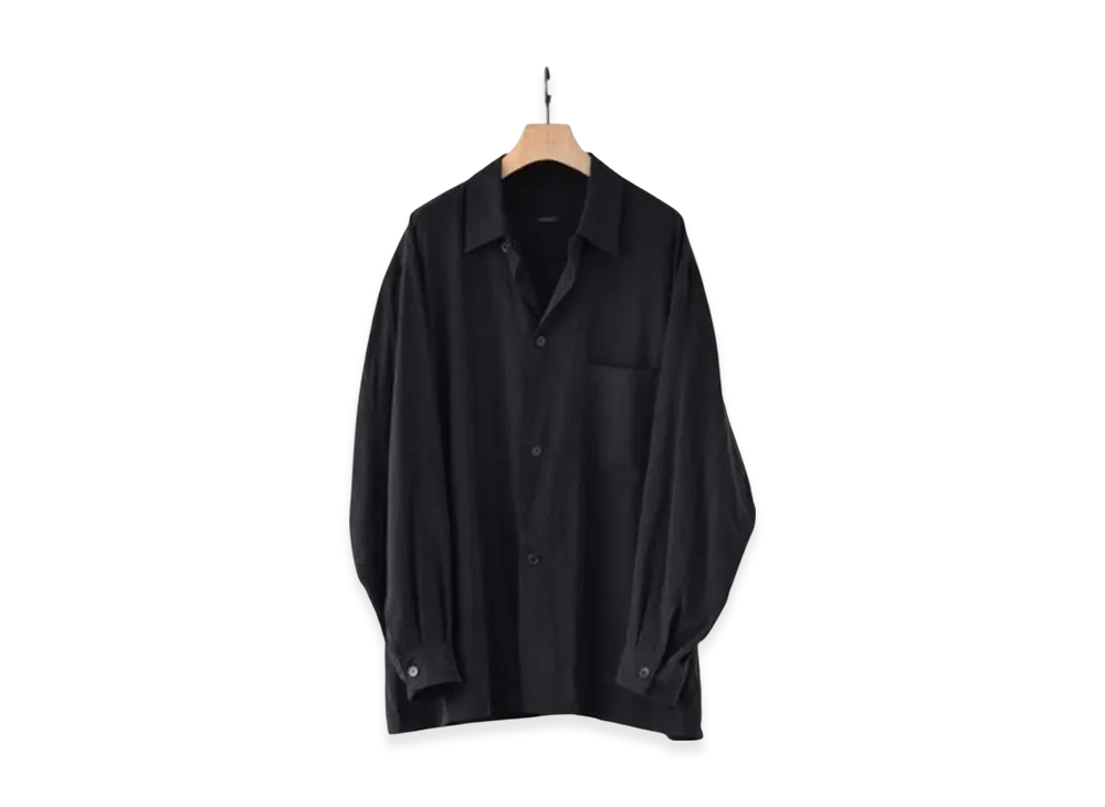 COMOLI Silk Noil Shirt Jacket "Black"