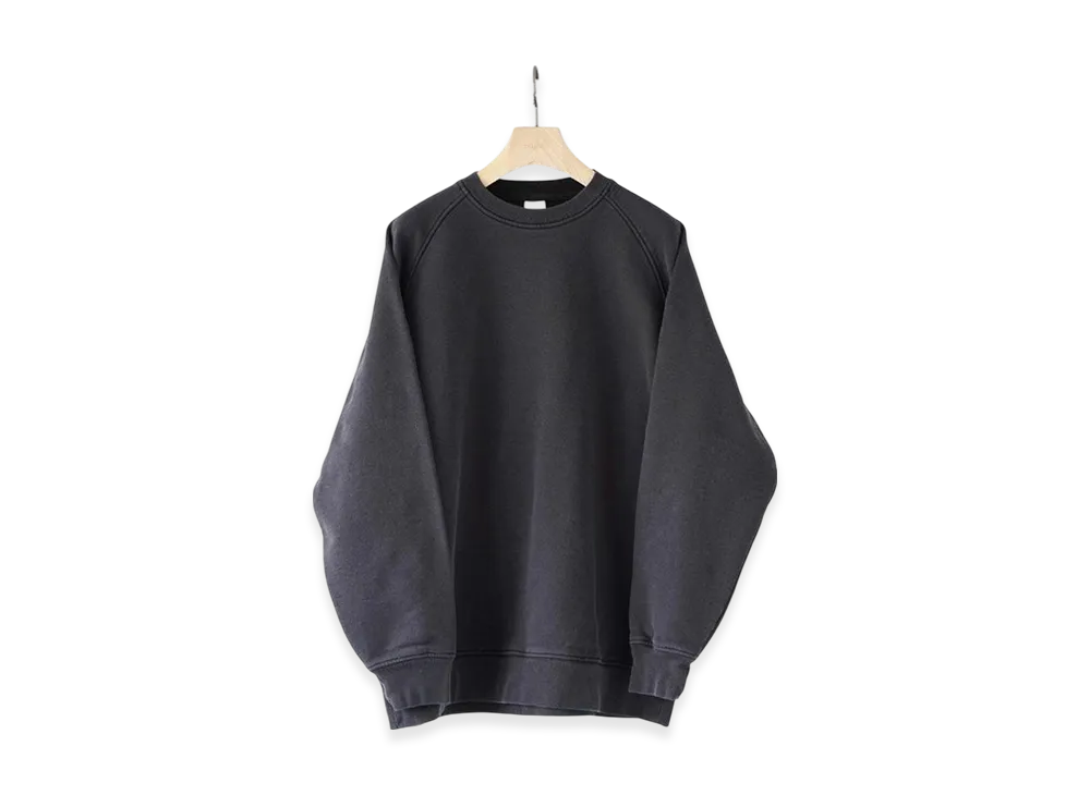 COMOLI Cotton French Terry Crew Neck "Fade Black"