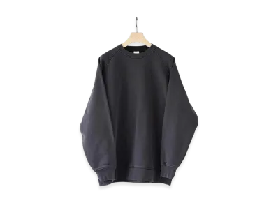 COMOLI Cotton French Terry Crew Neck "Fade Black"