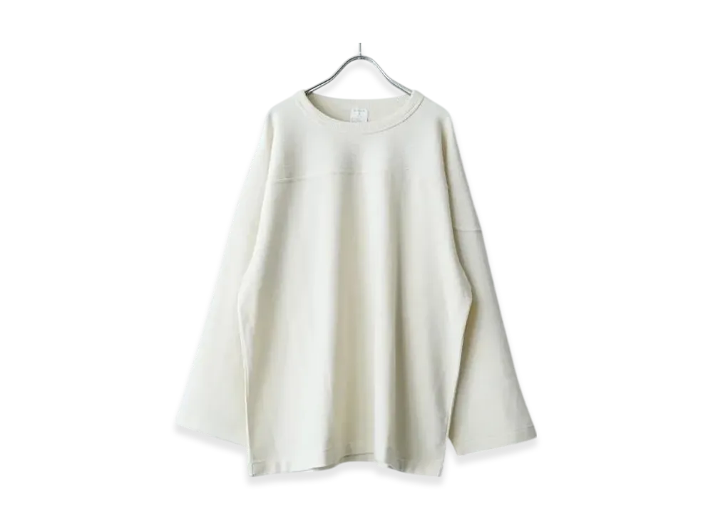 COMOLI Wool Football T-Shirt "Ecru"