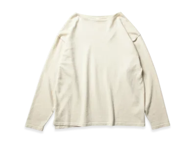 COMOLI Wool Washi Boat Neck Knit "Chacoal"