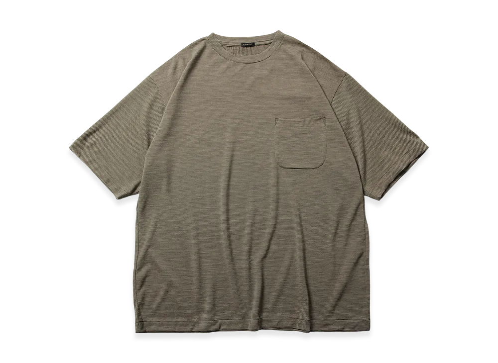 COMOLI Wool Tenjiku T-Shirt "Border"