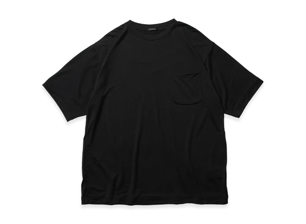COMOLI Wool Tenjiku T-Shirt "Navy"