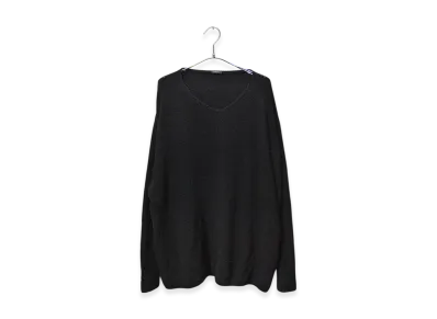 COMOLI Garment Dyed Cashmere V-Neck Knit "Navy"