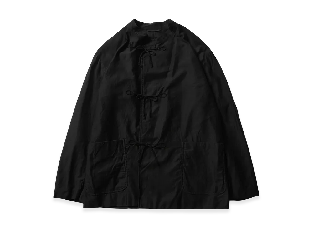 COMOLI Cotton Sateen Stand Collar Jacket "Black"