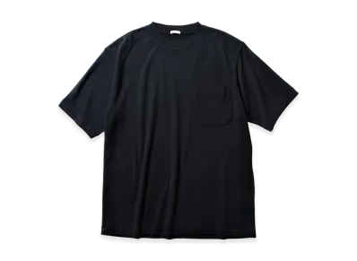 COMOLI Cotton Silk Lined French Terry S/S Crew "Navy"