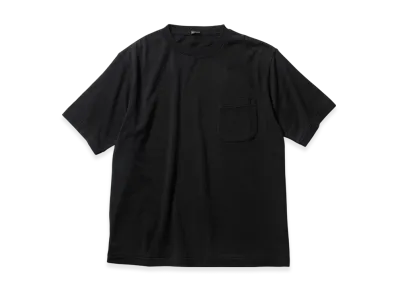 COMOLI Cotton Silk Lined French Terry S/S Crew "Black"