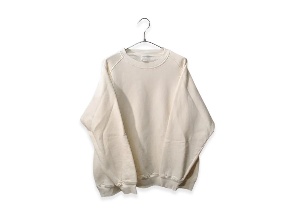 COMOLI Cotton Loopwheel Crew Neck "White"