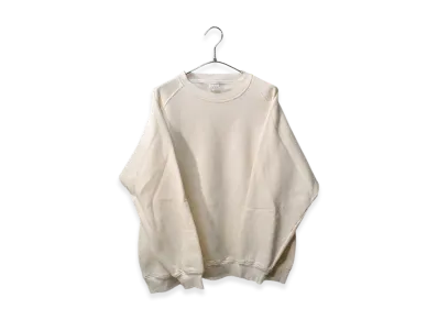 COMOLI Cotton Loopwheel Crew Neck "White"