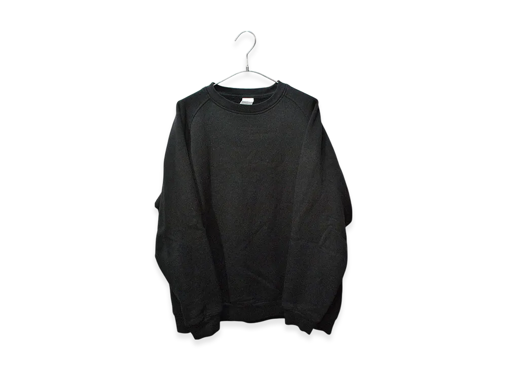 COMOLI Cotton Loopwheel Crew Neck "Black"