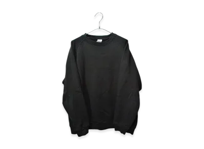COMOLI Cotton Loopwheel Crew Neck "Black"
