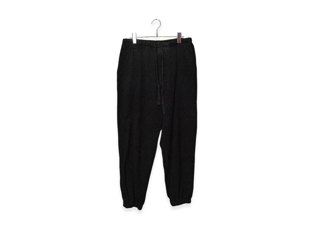 COMOLI Silk Pile Drawstring Pants "Black"