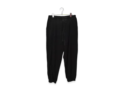 COMOLI Silk Pile Drawstring Pants "Black"