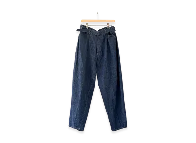 COMOLI Denim Belted Pants "Navy"
