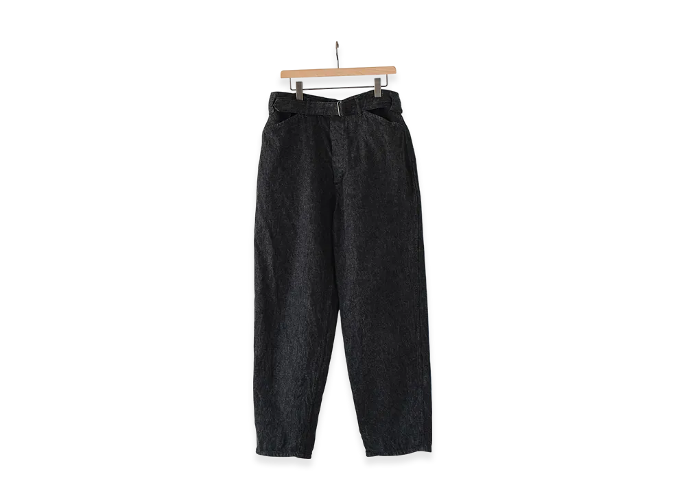 COMOLI Denim Belted Pants "Black"