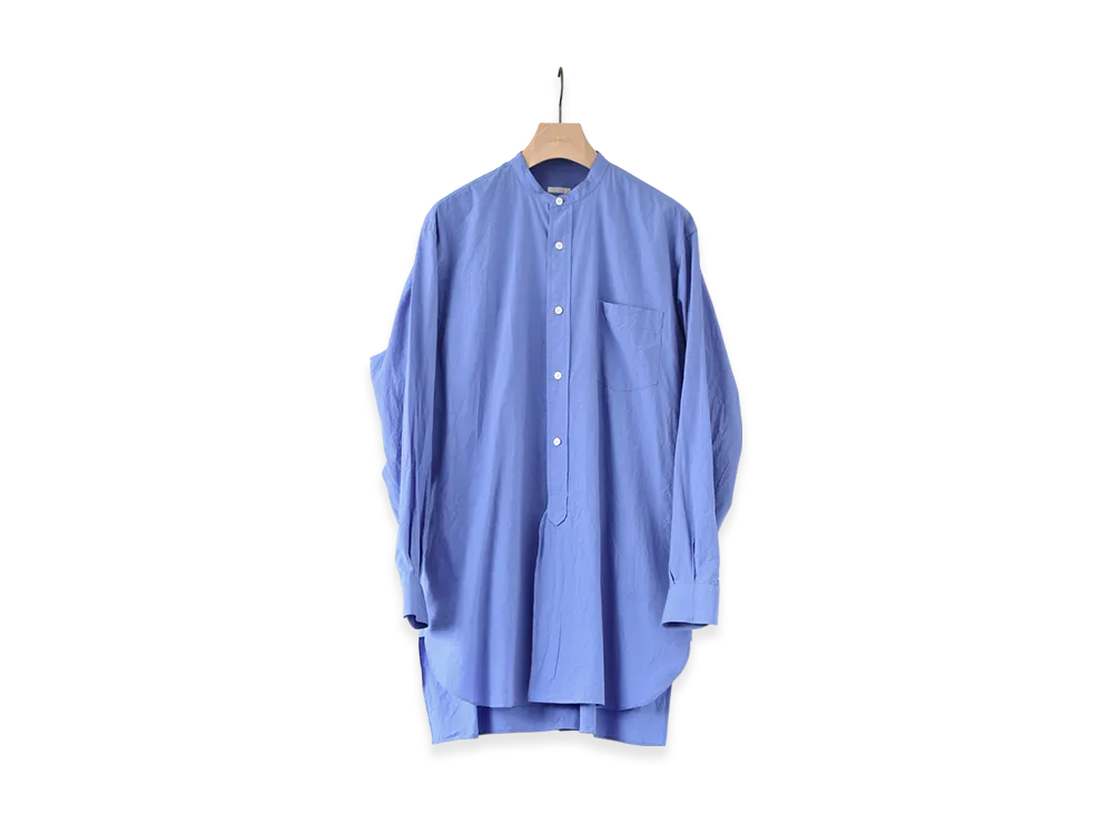 COMOLI Band Collar Shirt "Sax"