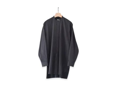 COMOLI Band Collar Shirt "Navy"