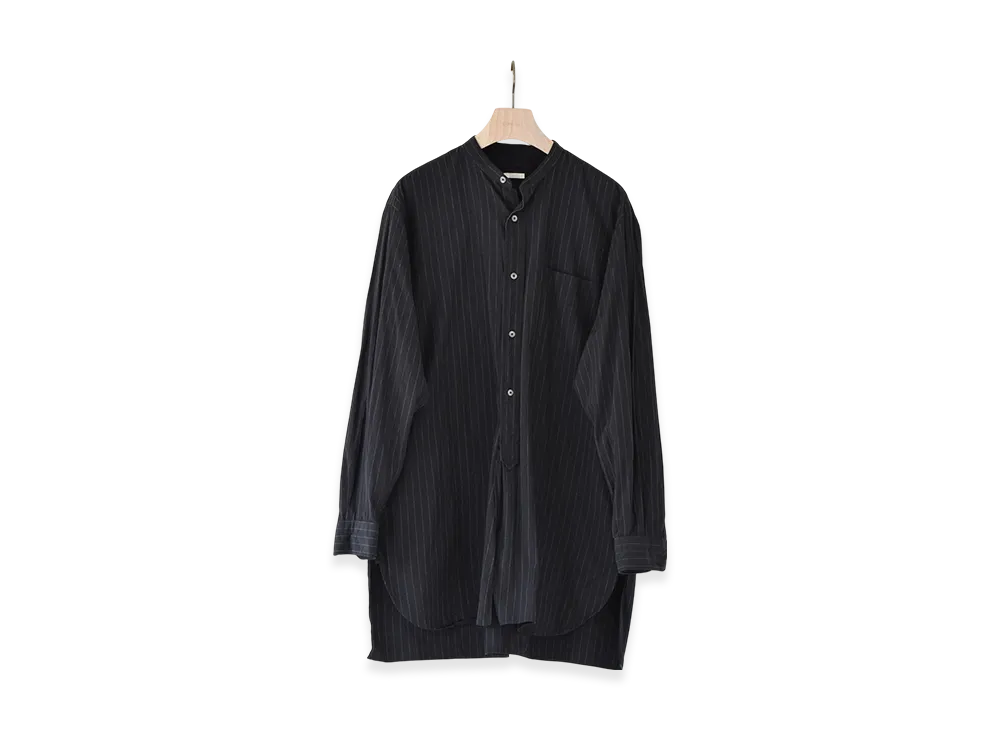 COMOLI Band Collar Shirt "Black"