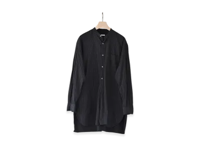 COMOLI Band Collar Shirt "Black"