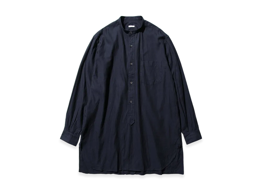 COMOLI Band Collar Shirt "Navy"