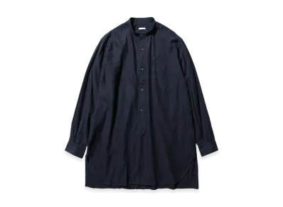 COMOLI Band Collar Shirt "Navy"