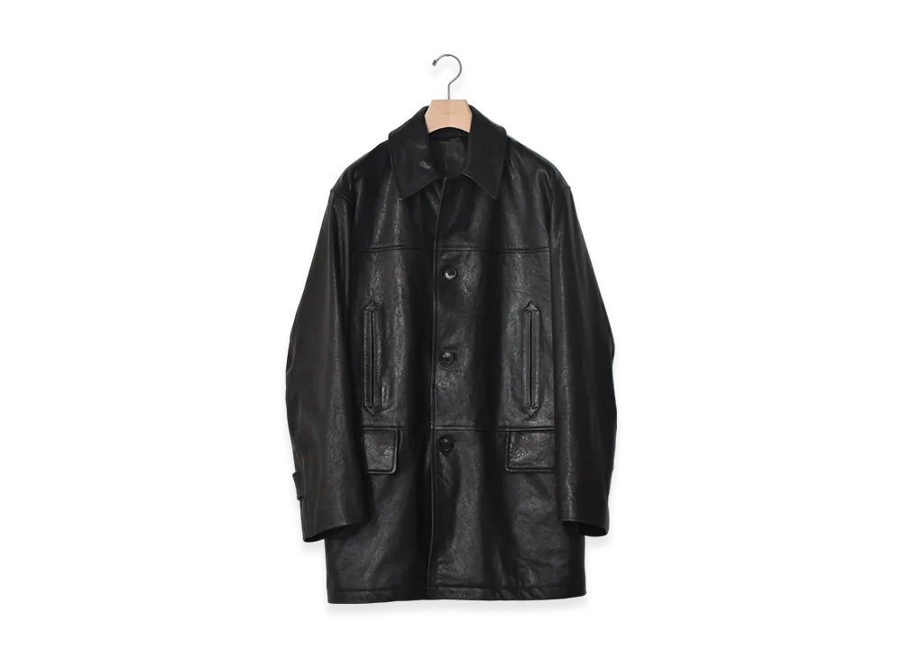 COMOLI Lamb Leather Coat "Black"