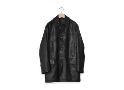 COMOLI Lamb Leather Coat "Black"