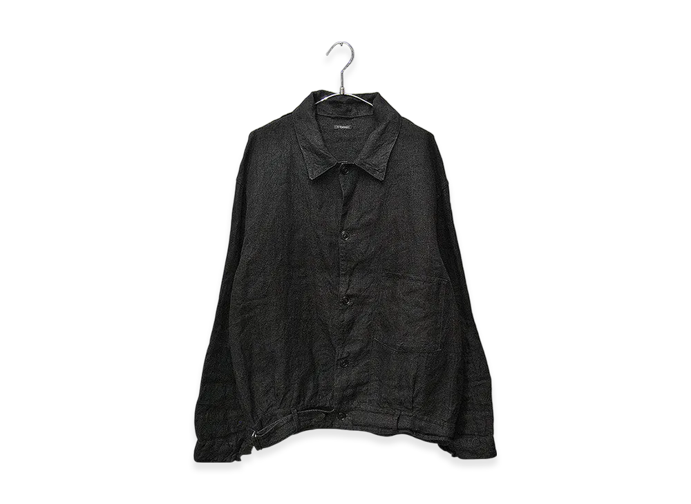 COMOLI Linen Belted Jacket "Chacoal"