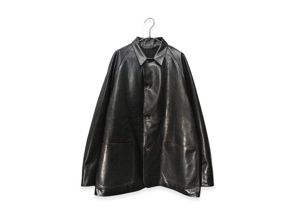 COMOLI Leather Work Jacket "Black"