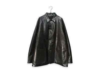 COMOLI Leather Work Jacket "Black"