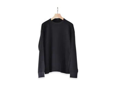 COMOLI Waffle L/S Crew "Black"