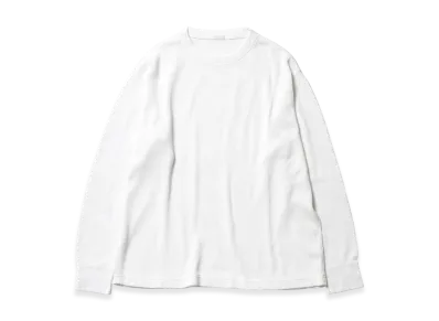 COMOLI Waffle L/S Crew "White"