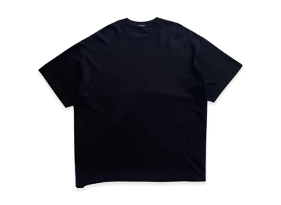 COMOLI Cotton Mesh Short Sleeve T-Shirt "Black"