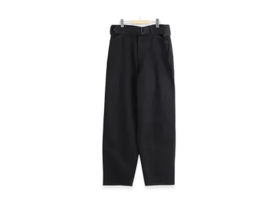 COMOLI Black Denim Belted Pants "Black"